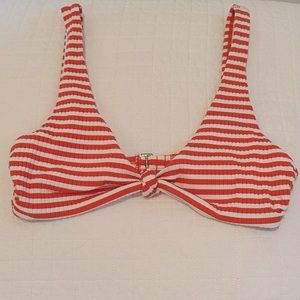 Orange striped swimsuit
